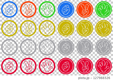 Janken round stamp material 2 types 4 patterns color set Janken round stamp material 2 types 4 patterns color set 127988326