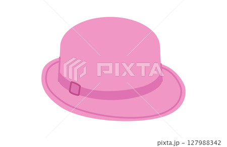Bowler Hat with band. Head Fashion accessory cap with narrow brim clothing technical illustration. Vector headgear Bowler Hat with band. Head Fashion accessory cap with narrow brim clothing technical illustration. Vector headgear 127988342