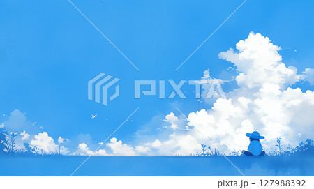 澄み渡る青空と学生 澄み渡る青空と学生 127988392