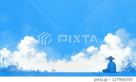 澄み渡る青空と学生 澄み渡る青空と学生 127988393