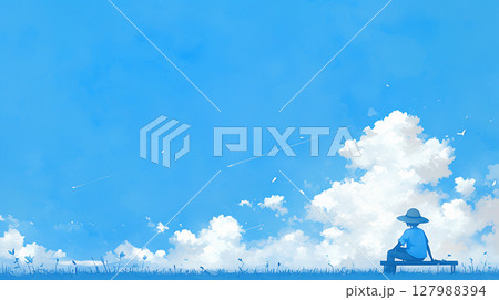 澄み渡る青空と学生 澄み渡る青空と学生 127988394