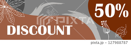 50 percent big autumn discounts, web ad banner - Vector 127988787