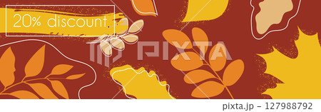 20 percent big autumn discounts, web ad banner - Vector 20 percent big autumn discounts, web ad banner - Vector 127988792