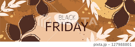 Black Friday big autumn discounts, web ad banner - Vector Black Friday big autumn discounts, web ad banner - Vector 127988801