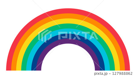 Beautiful multicolored rainbow, rainbow colors on a white background - Vector Beautiful multicolored rainbow, rainbow colors on a white background - Vector 127988862