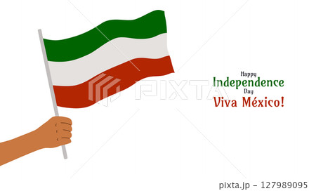 Mexican Independence Day Viva Mexico Fiesta 16th. Design template Poster card banner background. Vector illustration 127989095