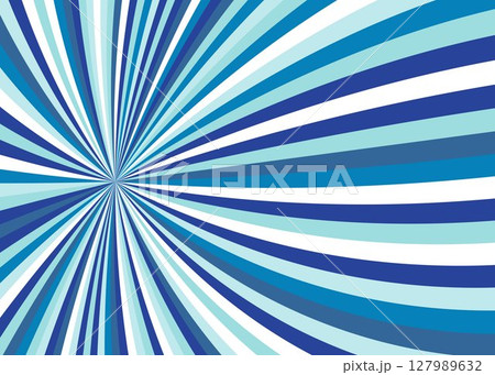 青色系バースト光線スピード感イラスト背景素材　明るいスタイリッシュ　ストライプ　ベクター 127989632