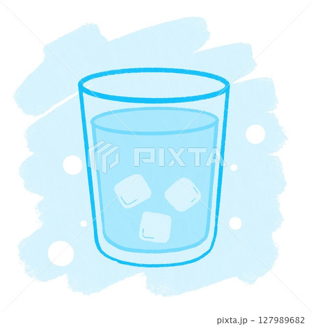 氷入りのコップ | 冷たい水のイラスト 氷入りのコップ | 冷たい水のイラスト 127989682