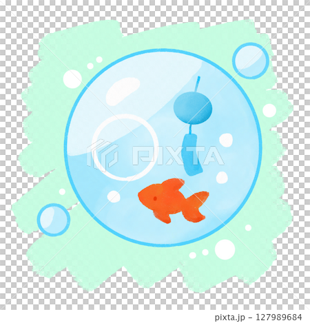 A cool summer | Scenery of a goldfish bowl and wind chimes A cool summer | Scenery of a goldfish bowl and wind chimes 127989684