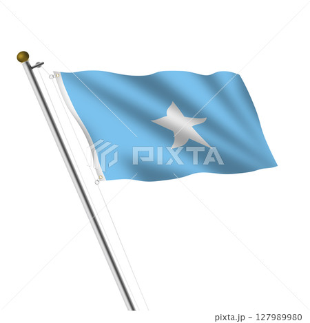 Somalia flagpole 3d illustration with clipping path Somalia flagpole 3d illustration with clipping path 127989980