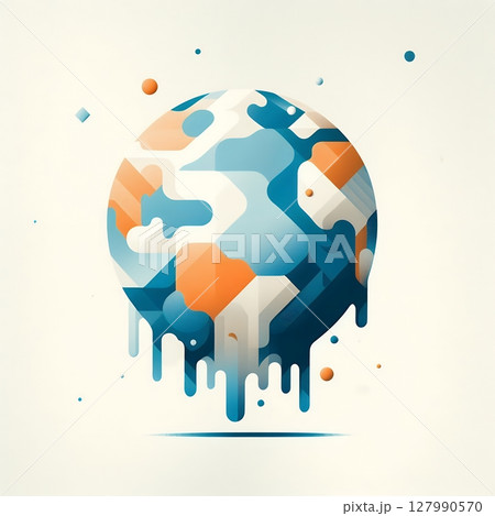 Melting Earth Concept for Global Warming and Climate Crisis Visualization with Generative AI. Melting Earth Concept for Global Warming and Climate Crisis Visualization with Generative AI. 127990570