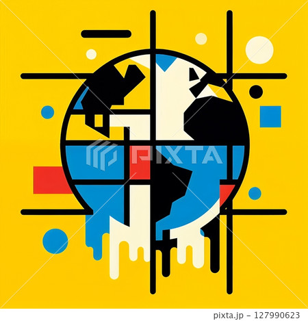 Melting Earth Concept for Global Warming and Climate Crisis Visualization with Generative AI. 127990623