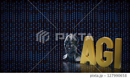The Human Bust Ana AGI for Technology concept 3d rendering. The Human Bust Ana AGI for Technology concept 3d rendering. 127990658