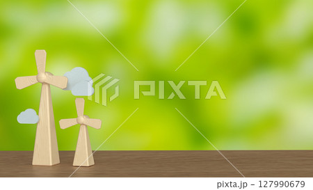 The Windmill for clean energy  for ecology concept 3d Rendering. 127990679