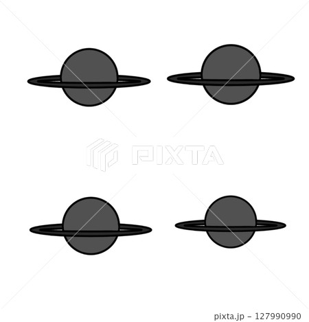 土星　惑星　シルエット　影　シンプル 127990990