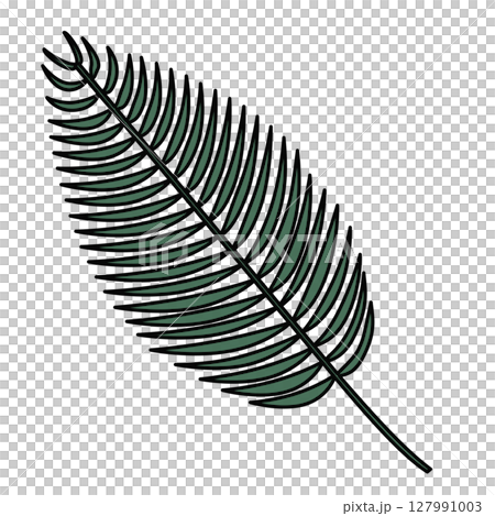 Simple palm leaf illustration 127991003