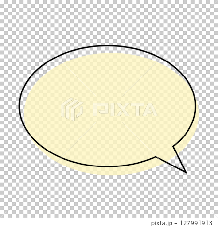 Simple yellow oval speech bubble 127991913