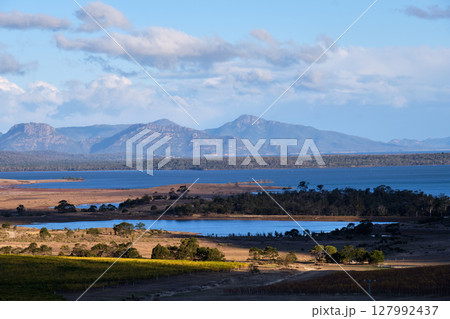Beautiful view - Apslawn, Tasmania, Australia Beautiful view - Apslawn, Tasmania, Australia 127992437