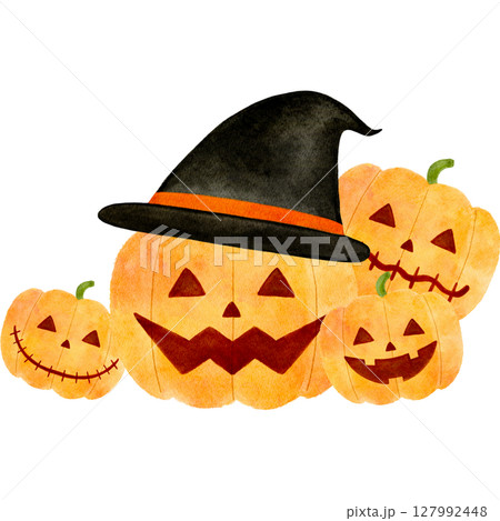 ハロウィンのかぼちゃのイラスト 127992448
