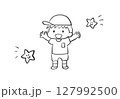 バンザイする園児のイラスト 127992500
