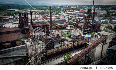 Dolni Vitkovice drone aerial. DOV. Industrial Complex. Ostrava. Czech Republic. 127992560