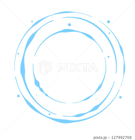 水紋の丸型フレーム素材03(夏・涼しげ) 水紋の丸型フレーム素材03(夏・涼しげ) 127992708