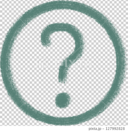 手書きでモスグリーンのはてなマークアイコン 127992828