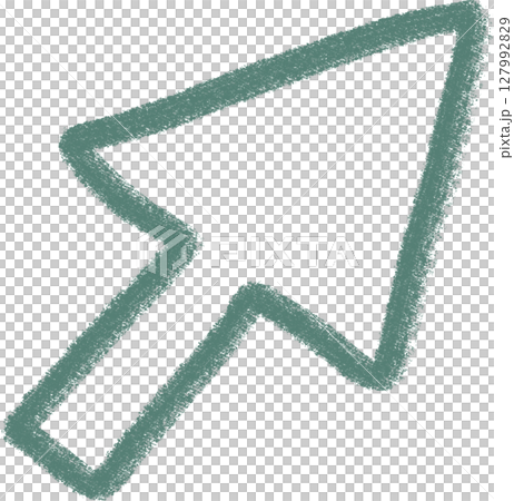 手書きでモスグリーンのポインターアイコン 127992829