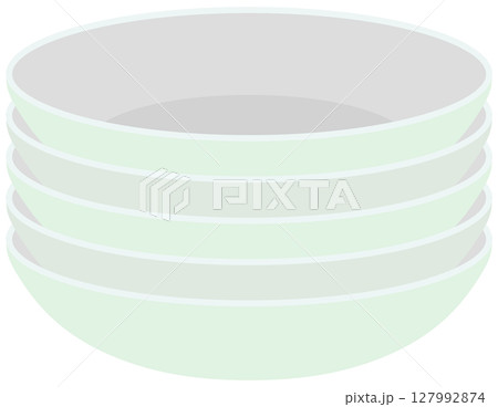 深皿5枚重ね 食器 ベクター素材 127992874