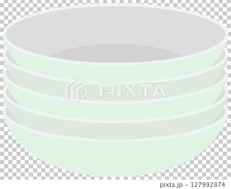 深皿5枚重ね 食器 ベクター素材 127992874