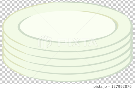 白い平皿5枚重ね 食器 ベクター素材 127992876