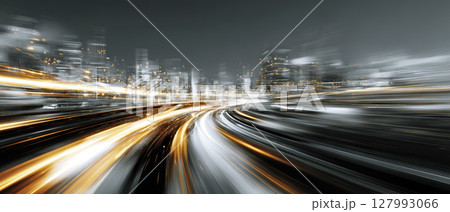 Futuristic cityscape light trail motion blur night urban dynamic technology abstract Futuristic cityscape light trail motion blur night urban dynamic technology abstract 127993066