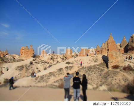 トルコ　カッパドキア　デヴレント渓谷　ジオラマ風 127993100