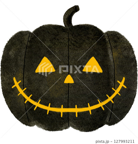 シンプルで可愛いハロウィンのかぼちゃイラスト 127993211