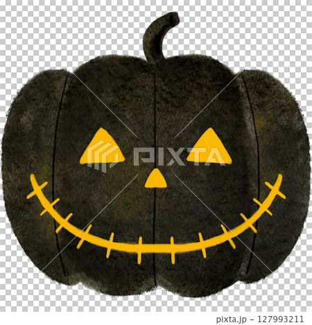シンプルで可愛いハロウィンのかぼちゃイラスト 127993211