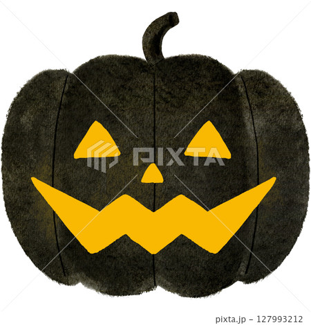 シンプルで可愛いハロウィンのかぼちゃイラスト 127993212