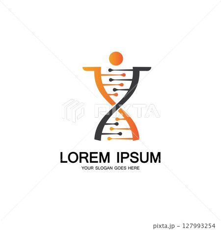 Human DNA logo icon design-vector Human DNA logo icon design-vector 127993254