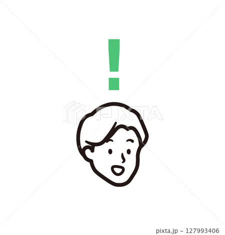 男性が閃いているシンプルなアイコンイラスト素材 127993406