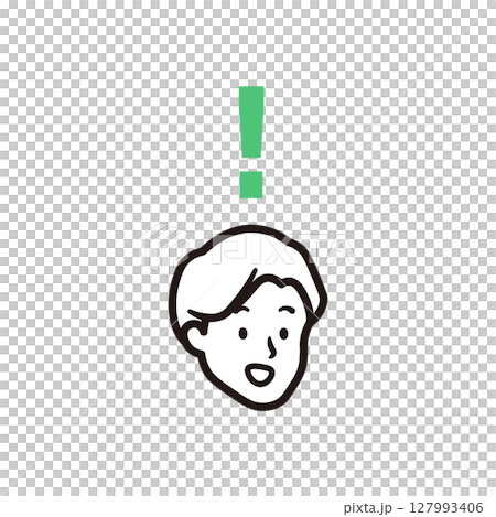 男性が閃いているシンプルなアイコンイラスト素材 127993406