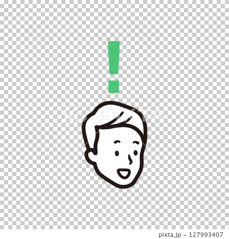 Simple icon illustration material of a man having a flash of inspiration Simple icon illustration material of a man having a flash of inspiration 127993407