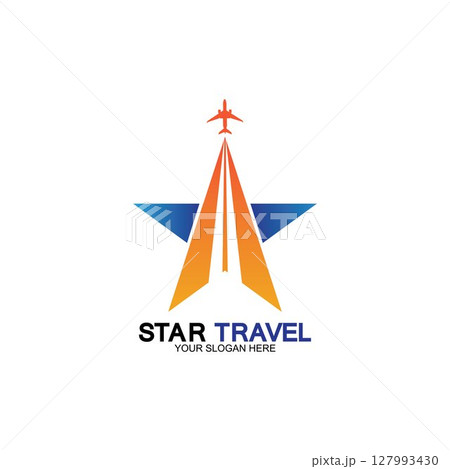 Star travel logo design. Travel agency logo design. Amazing destinations creative symbol concept. 127993430