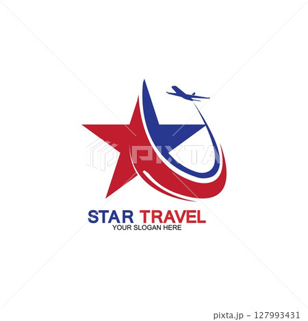 Star travel logo design. Travel agency logo design. Amazing destinations creative symbol concept. Star travel logo design. Travel agency logo design. Amazing destinations creative symbol concept. 127993431