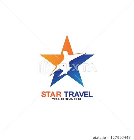 Star travel logo design. Travel agency logo design. Amazing destinations creative symbol concept. Star travel logo design. Travel agency logo design. Amazing destinations creative symbol concept. 127993448