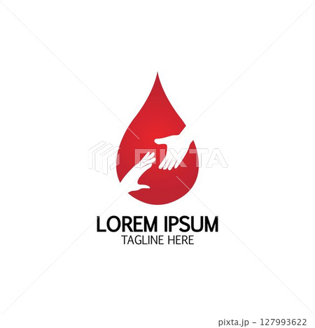 Health care&Blood donation logo icon design template 127993622