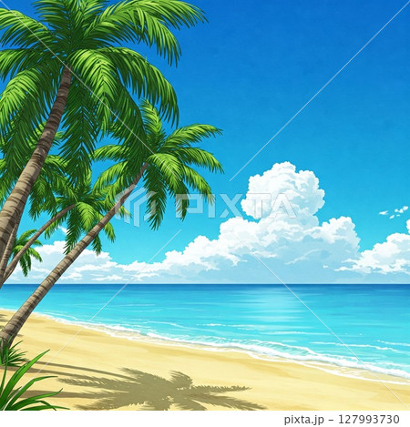 夏のイメージ:青い空と砂浜の楽園 夏のイメージ:青い空と砂浜の楽園 127993730