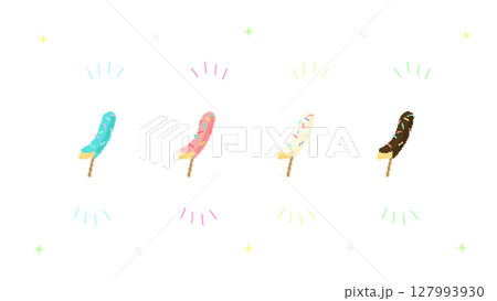 8bitレトロゲーム風 チョコバナナのイラスト（背景透過） 127993930