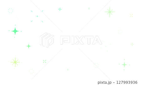 質感のある可愛いキラキラ素材（グリーン・背景透過） 127993936