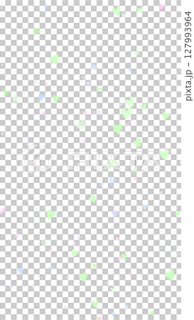 背景透過・縦長 可愛らしいハートが散りばめられたイラスト素材 127993964