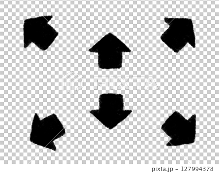 Arrows (6 directions) hand-drawn style 127994378