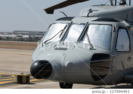 Helicopter rotor blades on technology background Helicopter rotor blades on technology background 127994461